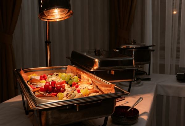 Fruit and cheese on the buffet