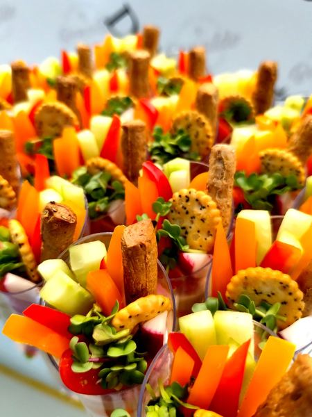 Savoury cups ready to serve
